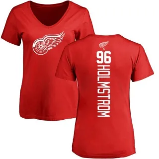 Tomas Holmstrom Women's Detroit Red Wings Backer T-Shirt - Red