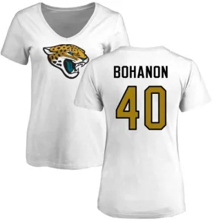 Tommy Bohanon Women's Jacksonville Jaguars Name & Number Logo Slim Fit T-Shirt - White