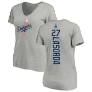 Tommy Lasorda Women's Los Angeles Dodgers Backer Slim Fit T-Shirt - Ash