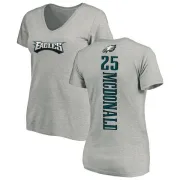 Tommy McDonald Women's Philadelphia Eagles Backer V-Neck T-Shirt - Ash