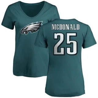 Tommy McDonald Women's Philadelphia Eagles Name & Number Logo Slim Fit T-Shirt - Green