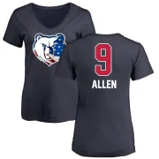 Tony Allen Women's Memphis Grizzlies Navy Name and Number Banner Wave V-Neck T-Shirt