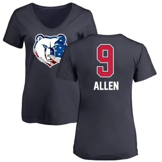 Tony Allen Women's Memphis Grizzlies Navy Name and Number Banner Wave V-Neck T-Shirt