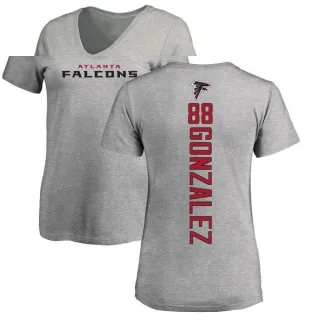 Tony Gonzalez Women's Atlanta Falcons Backer V-Neck T-Shirt - Ash