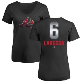 Tony Larussa Women's Atlanta Braves Midnight Mascot V-Neck T-Shirt - Black