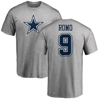 Tony Romo Dallas Cowboys Name & Number Logo T-Shirt - Ash