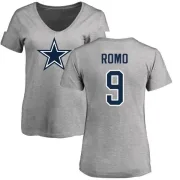 Tony Romo Women's Dallas Cowboys Name & Number Logo T-Shirt - Ash