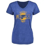 Tony Twist Women's St. Louis Blues Insignia Tri-Blend T-Shirt - Royal