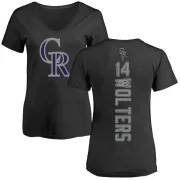 Tony Wolters Women's Colorado Rockies Backer Slim Fit T-Shirt - Black