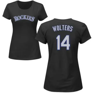 Tony Wolters Women's Colorado Rockies Name & Number T-Shirt - Black