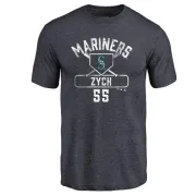 Tony Zych Seattle Mariners Base Runner Tri-Blend T-Shirt - Navy