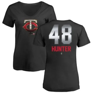 Torii Hunter Women's Minnesota Twins Midnight Mascot V-Neck T-Shirt - Black