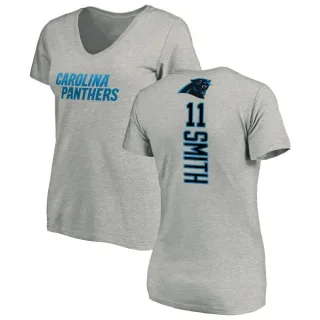 Torrey Smith Women's Carolina Panthers Backer V-Neck T-Shirt - Ash