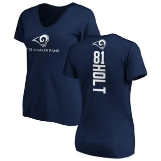 Torry Holt Women's Los Angeles Rams Backer Slim Fit T-Shirt - Navy