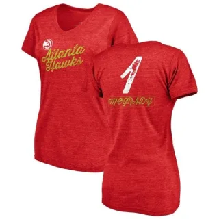 Tracy McGrady Women's Atlanta Hawks Red Sideline Tri-Blend V-Neck T-Shirt