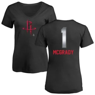 Tracy McGrady Women's Houston Rockets Black Midnight Mascot T-Shirt