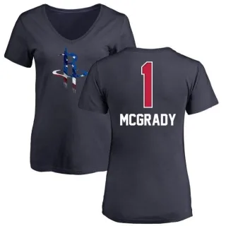 Tracy McGrady Women's Houston Rockets Navy Name and Number Banner Wave V-Neck T-Shirt