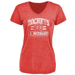 Tracy McGrady Women's Houston Rockets Red Baseline Tri-Blend T-Shirt