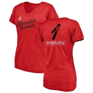 Tracy McGrady Women's Houston Rockets Red Sideline Tri-Blend V-Neck T-Shirt