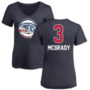 Tracy Mcgrady Women's New York Knicks Navy Name and Number Banner Wave V-Neck T-Shirt