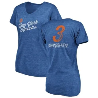 Tracy Mcgrady Women's New York Knicks Royal Sideline Tri-Blend V-Neck T-Shirt