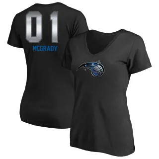 Tracy Mcgrady Women's Orlando Magic Black Midnight Mascot T-Shirt