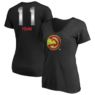 Trae Young Women's Atlanta Hawks Black Midnight Mascot T-Shirt