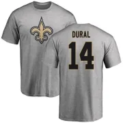 Travin Dural New Orleans Saints Name & Number Logo T-Shirt - Ash