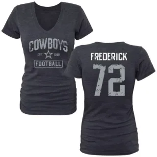 Travis Frederick Women's Dallas Cowboys Name & Number Tri-Blend T-Shirt - Navy