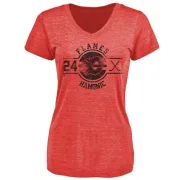 Travis Hamonic Women's Calgary Flames Insignia Tri-Blend T-Shirt - Red