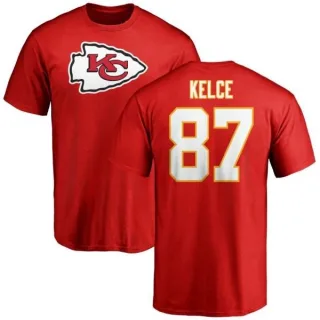 Travis Kelce Kansas City Chiefs Name & Number Logo T-Shirt - Red