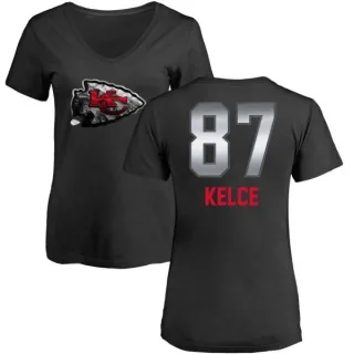 Travis Kelce Women's Kansas City Chiefs Midnight Mascot T-Shirt - Black