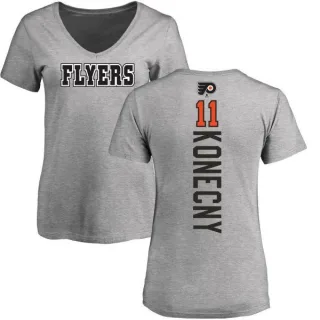 Travis Konecny Women's Philadelphia Flyers Backer T-Shirt - Ash