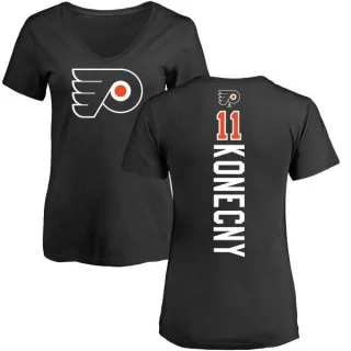 Travis Konecny Women's Philadelphia Flyers Backer T-Shirt - Black