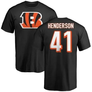 Trayvon Henderson Cincinnati Bengals Name & Number Logo T-Shirt - Black