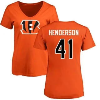 Trayvon Henderson Women's Cincinnati Bengals Name & Number Logo Slim Fit T-Shirt - Orange