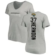 Tre Herndon Women's Jacksonville Jaguars Backer V-Neck T-Shirt - Ash