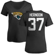 Tre Herndon Women's Jacksonville Jaguars Name & Number Logo Slim Fit T-Shirt - Black