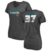 Tre Herndon Women's Jacksonville Jaguars Retro Tri-Blend V-Neck T-Shirt - Black