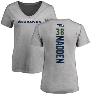 Tre Madden Women's Seattle Seahawks Backer V-Neck T-Shirt - Ash