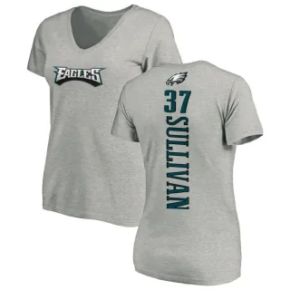 Tre Sullivan Women's Philadelphia Eagles Backer V-Neck T-Shirt - Ash