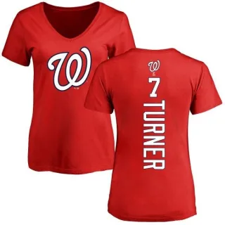 Trea Turner Women's Washington Nationals Backer Slim Fit T-Shirt - Red