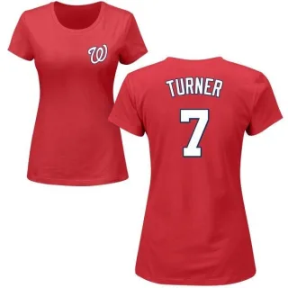 Trea Turner Women's Washington Nationals Name & Number T-Shirt - Red