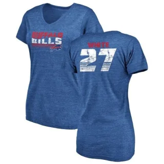 Tre'Davious White Women's Buffalo Bills Retro Tri-Blend V-Neck T-Shirt - Royal