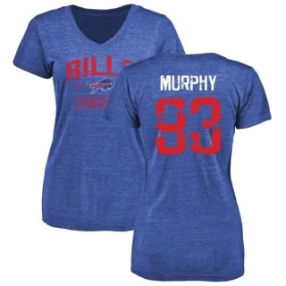 Trent Murphy Women's Buffalo Bills Distressed Name & Number Tri-Blend T-Shirt - Royal