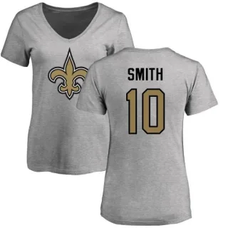 Tre'Quan Smith Women's New Orleans Saints Name & Number Logo Slim Fit T-Shirt - Ash