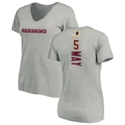 Tress Way Women's Washington Redskins Backer V-Neck T-Shirt - Ash