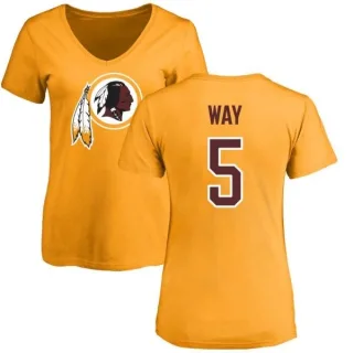 Tress Way Women's Washington Redskins Name & Number Logo Slim Fit T-Shirt - Gold