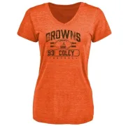 Trevon Coley Women's Cleveland Browns Flanker Tri-Blend T-Shirt - Orange