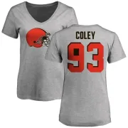 Trevon Coley Women's Cleveland Browns Name & Number Logo Slim Fit T-Shirt - Ash